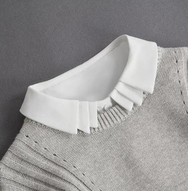 Fashion 2025 Front Tie White Fake Collar for Women Stand Detachable Collar Fake Girls Vintage Lace Ladies False Blouse Collar