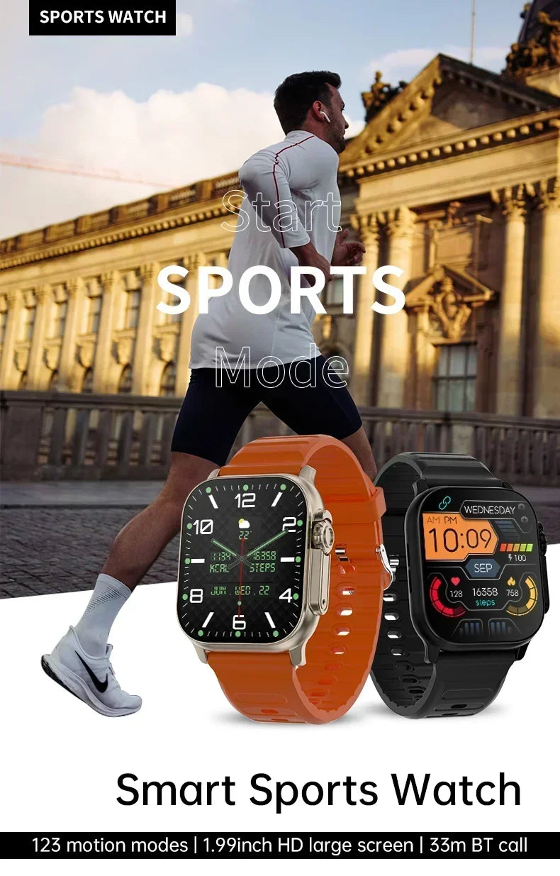 2026 New Smart Watch 8 Ultra Watch Ultra IWO Watch Ultra NFC Smartwatch Series 8 Bluetooth Call 2.2 Inch Wireless Fitness Watch