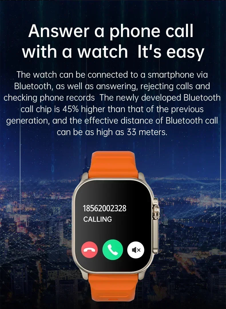 2026 New Smart Watch 8 Ultra Watch Ultra IWO Watch Ultra NFC Smartwatch Series 8 Bluetooth Call 2.2 Inch Wireless Fitness Watch