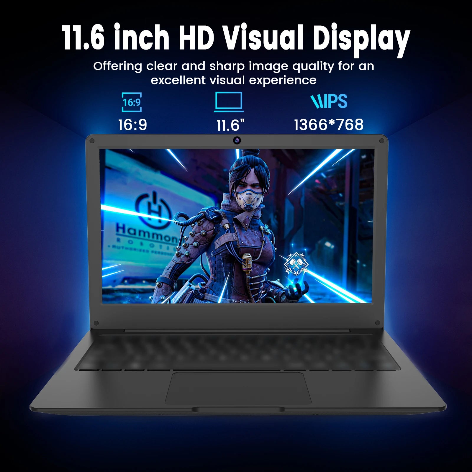 Laptop Computer 11.6 Inches, 4+64Gb Memory, for Office Work, Entertainment, and Listening to Music, Wifi, Bluetooth, Russian Keyboard