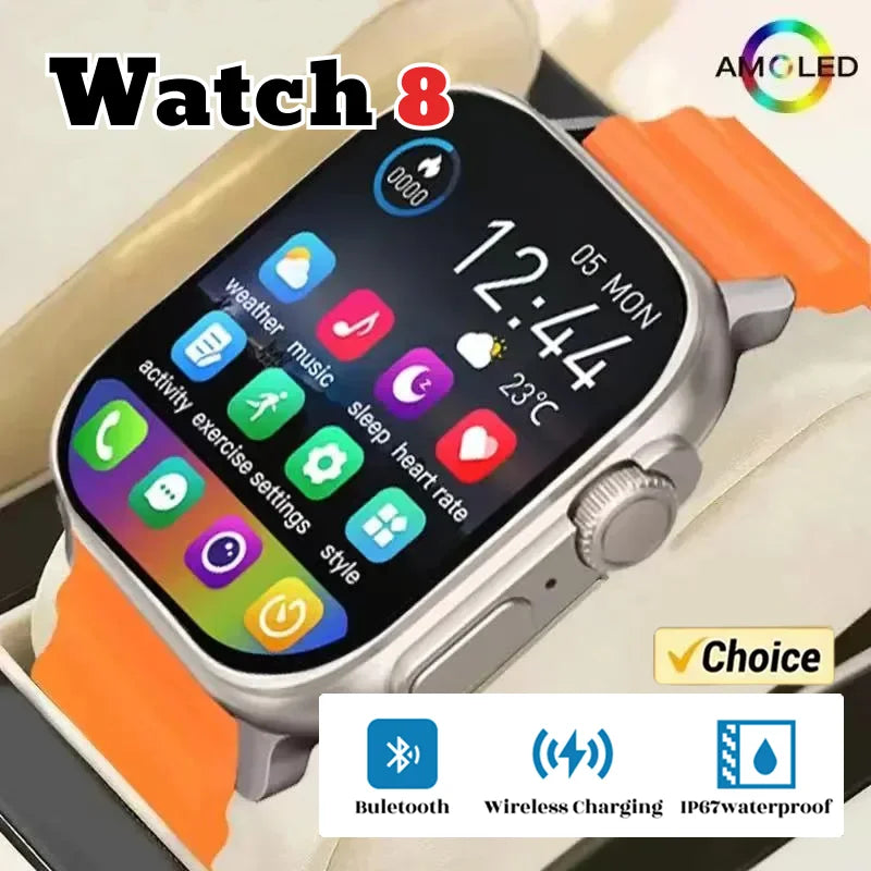 2026 New Smart Watch 8 Ultra Watch Ultra IWO Watch Ultra NFC Smartwatch Series 8 Bluetooth Call 2.2 Inch Wireless Fitness Watch