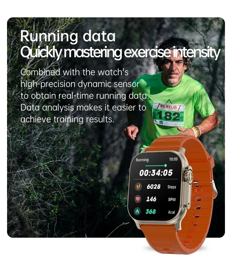 2026 New Smart Watch 8 Ultra Watch Ultra IWO Watch Ultra NFC Smartwatch Series 8 Bluetooth Call 2.2 Inch Wireless Fitness Watch