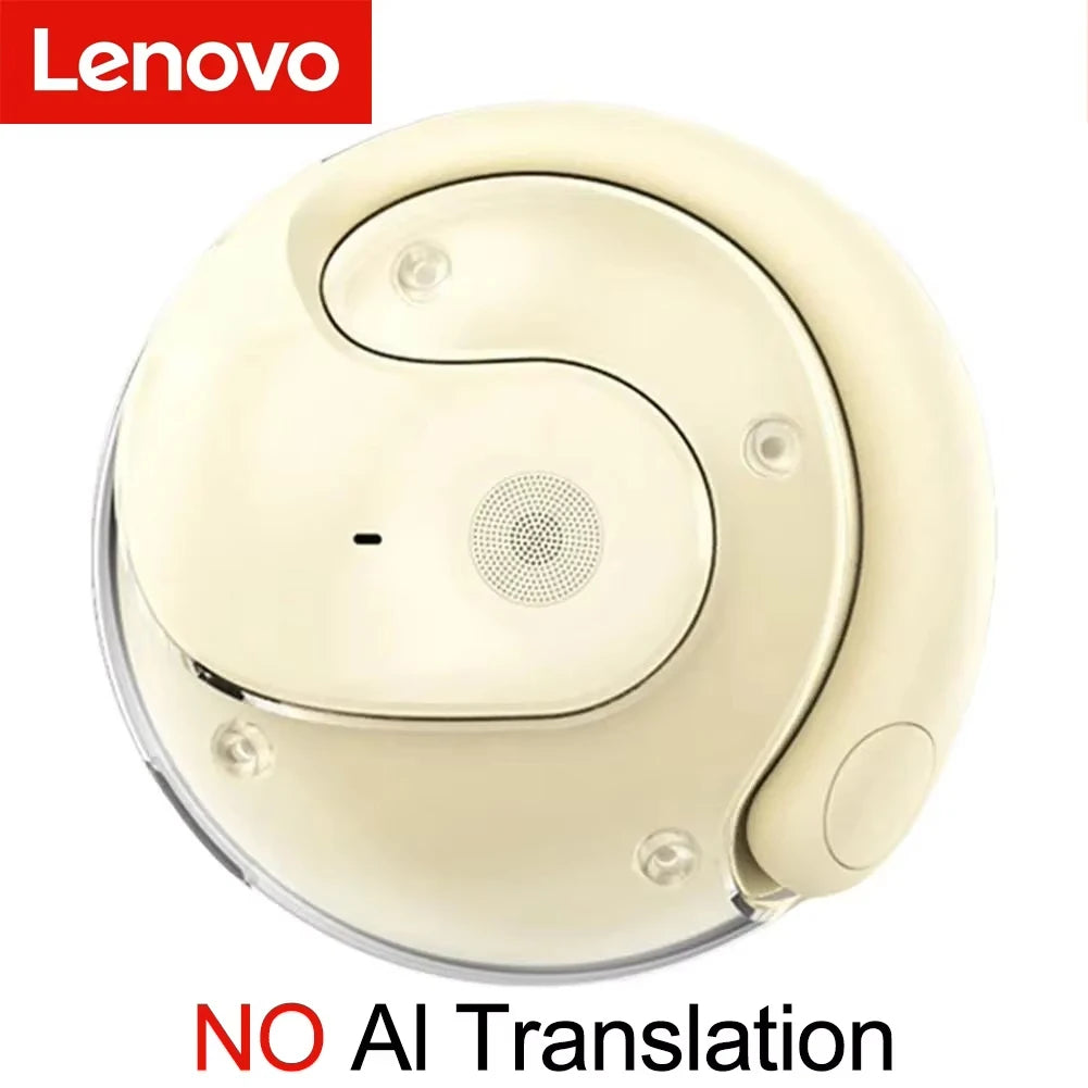 Lenovo Wireless Bluetooth AI Real-time Language Translation Earphones 144 Languages Ear Hanging Headphone Translator For Busine