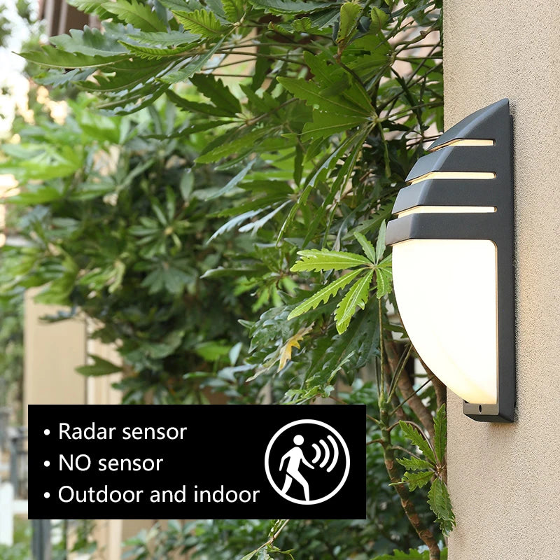 LED outdoor wall light waterproof Radar Motion Sensor led light outdoor wall lamp porch light exterior light outdoor lighting