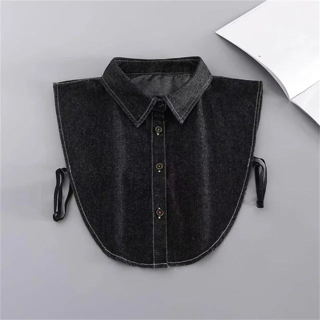 Fashion 2025 Front Tie White Fake Collar for Women Stand Detachable Collar Fake Girls Vintage Lace Ladies False Blouse Collar