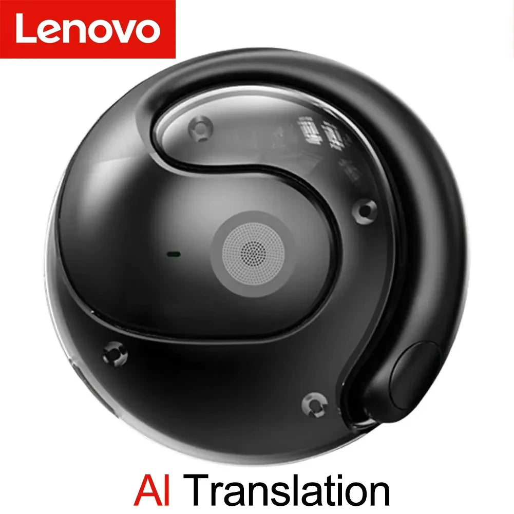 Lenovo Wireless Bluetooth AI Real-time Language Translation Earphones 144 Languages Ear Hanging Headphone Translator For Busine
